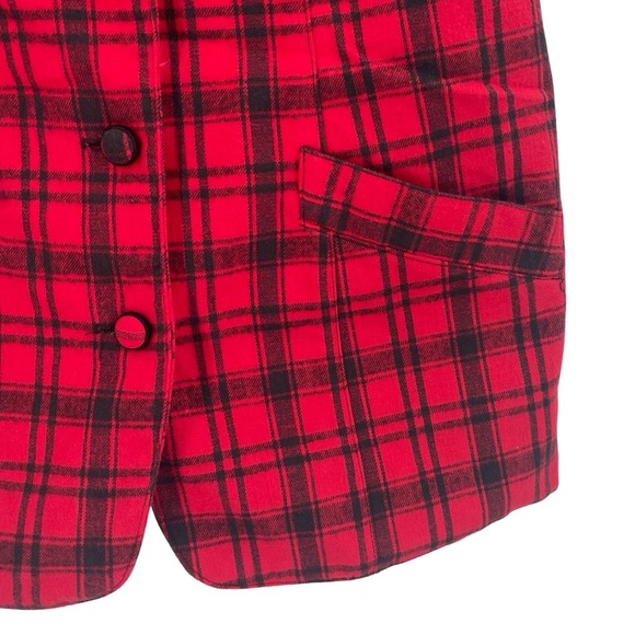 Vintage Guess by Marciano Red and Black Plaid Vest Medium - Picture 2 of 6